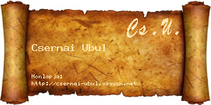 Csernai Ubul névjegykártya
